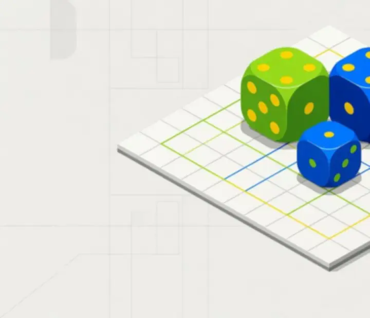 Vizuál deckbuildingu 2+1 s dvoma hlavnými kockami a jednou podpornou v Random Dice: Defense