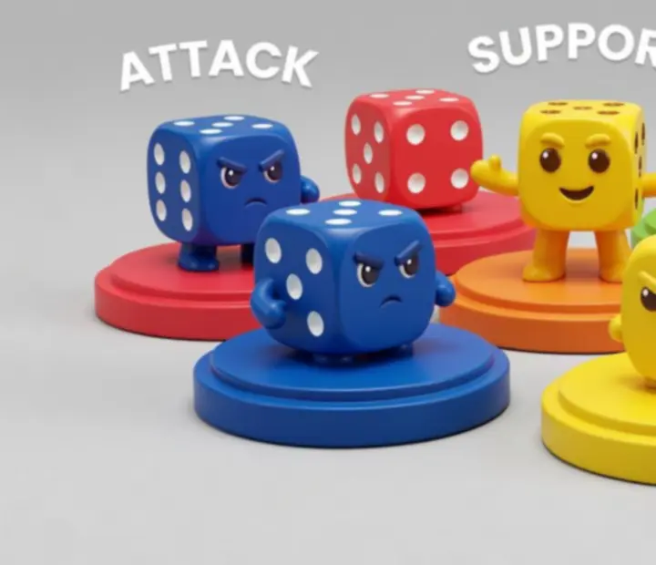 Farebný prehľad rôznych typov kociek v Random Dice: Defense