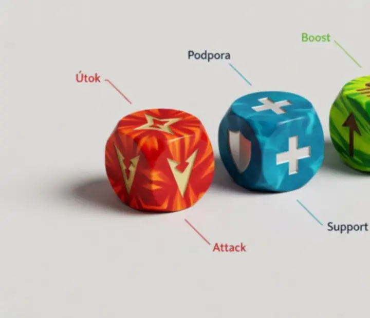 Farebný prehľad rôznych typov obranných kociek v Random Dice: Defense