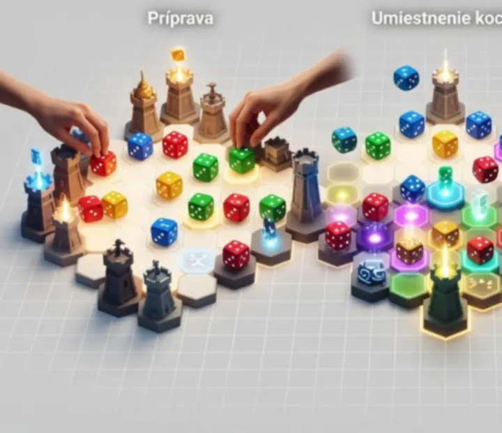 Ilustrácia priebehu PvP zápasu v Random Dice: Defense od prípravy po obranu