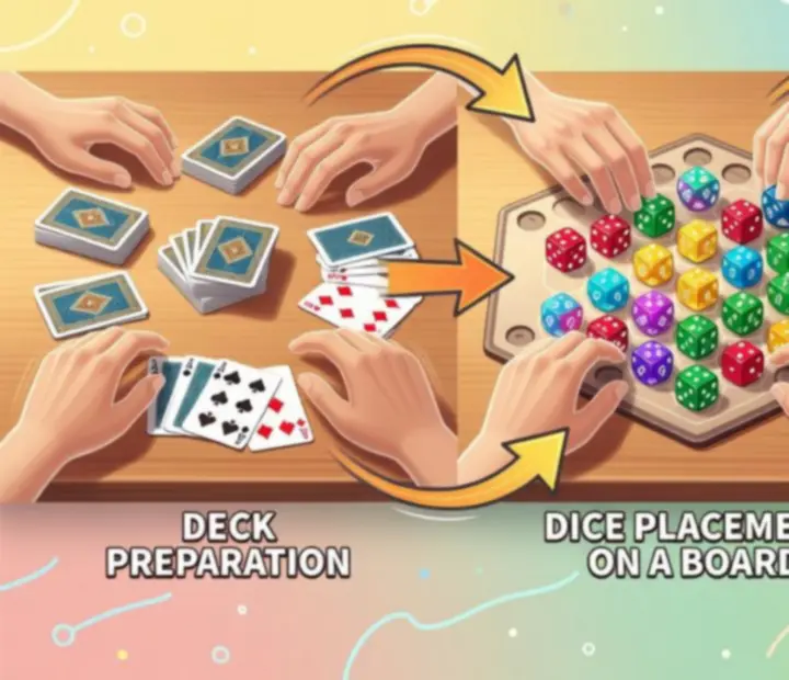 Sekvencia hracej plochy zobrazujúca vývoj PvP zápasu v Random Dice: Defense