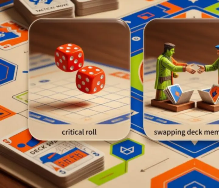 Kritický hod kocky v Random Dice: Defense zachytený na svetlej hracej ploche